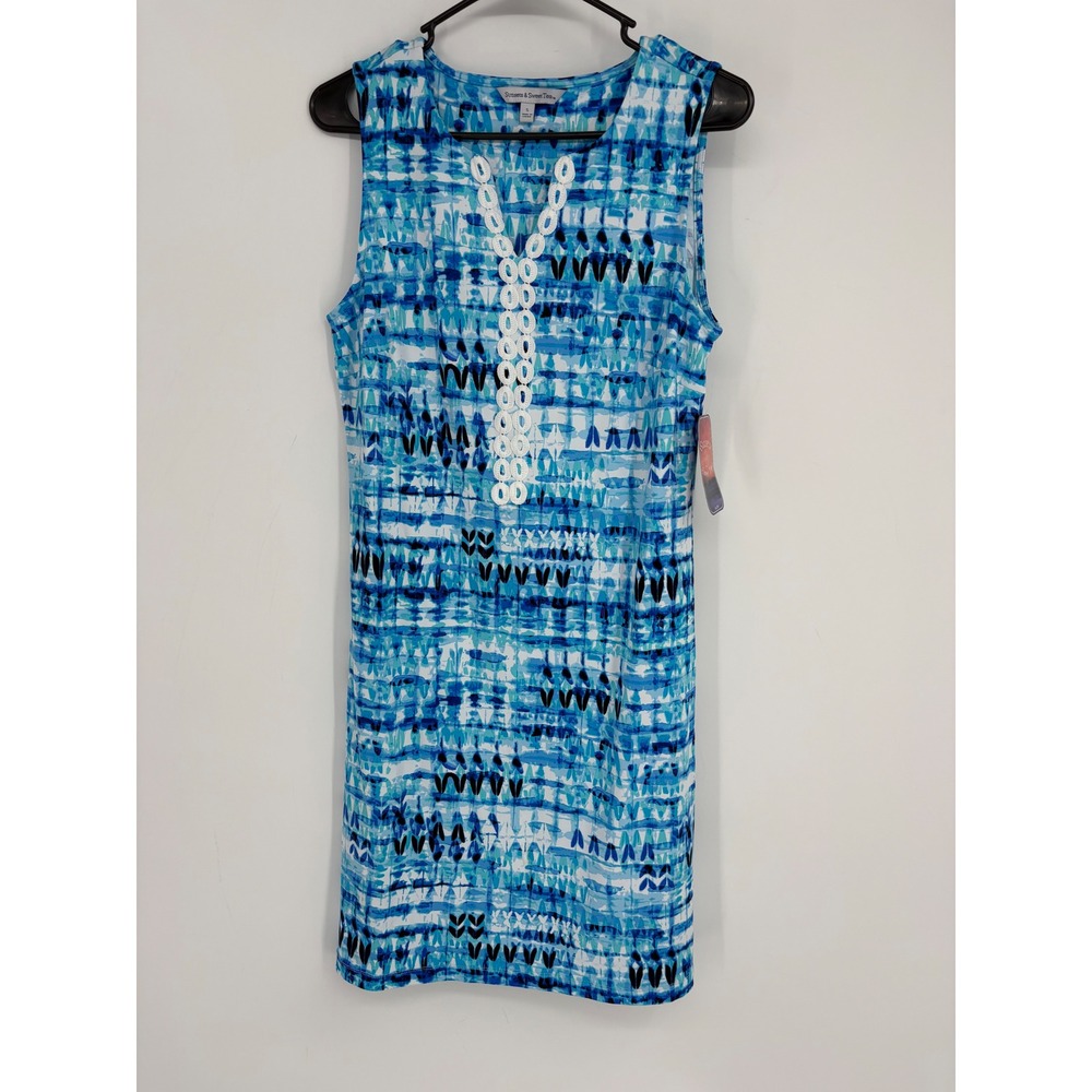 Sunsets & Sweet Tea Dress Womens S Blue Sea Bass Combo Anywhere UPF 50 Shift